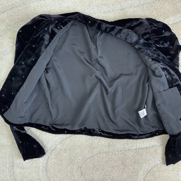 Ulla Johnson Black Velvet Polka Dot Blazer - Picture 3 of 4
